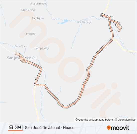 Mapa de 504 de autobús