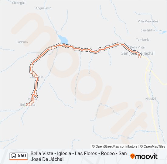 Mapa de 560 de autobús