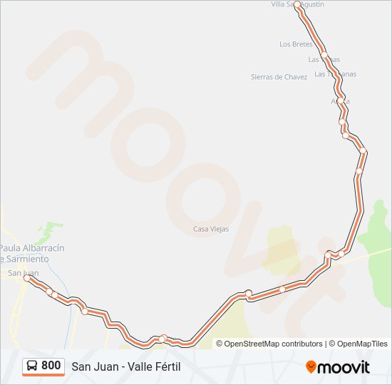 Mapa de 800 de autobús