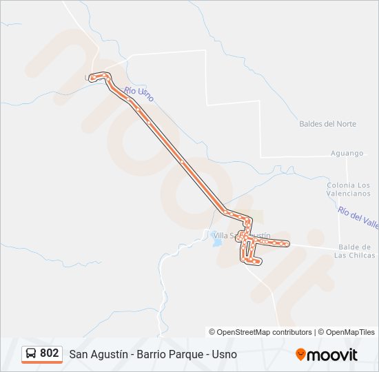 Mapa de 802 de autobús