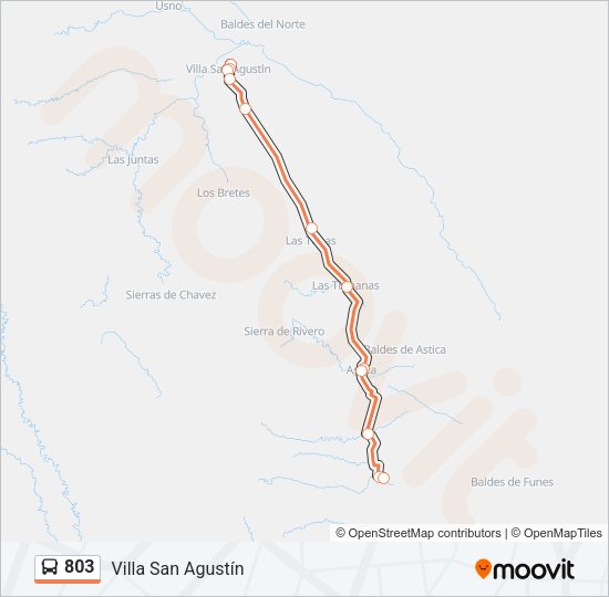 Mapa de 803 de autobús