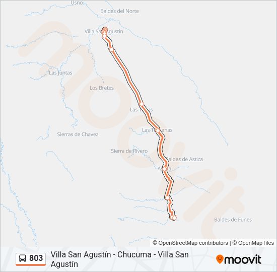 Mapa de 803 de autobús