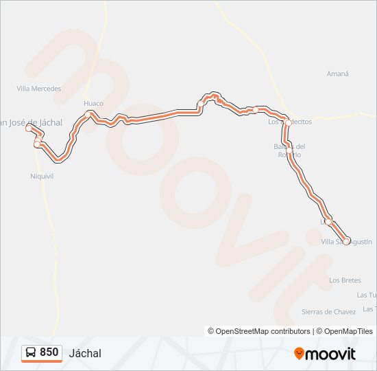 Mapa de 850 de autobús