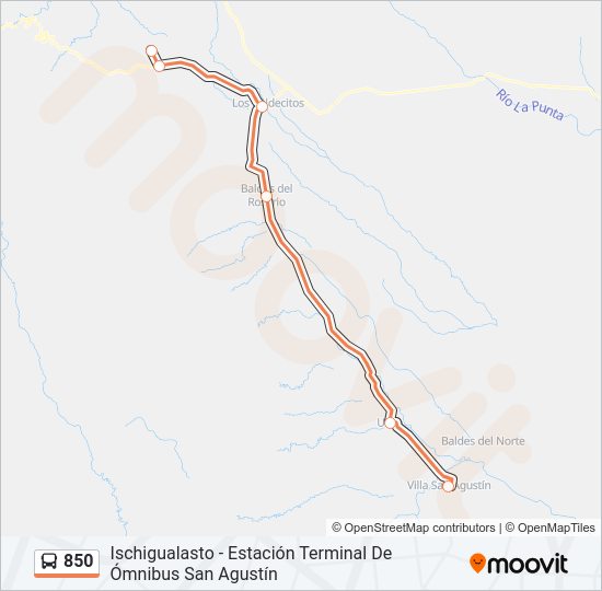 Mapa de 850 de autobús