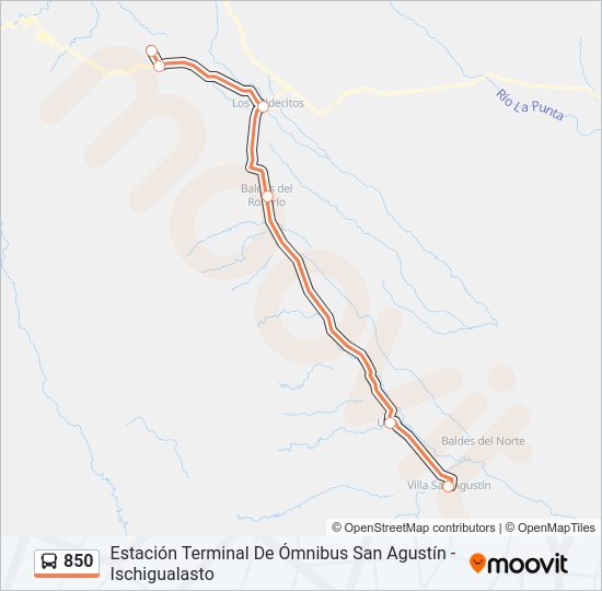 Mapa de 850 de autobús