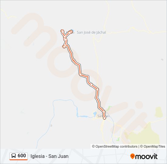 Mapa de 600 de autobús