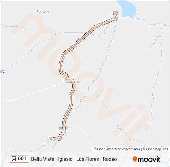 Mapa de 601 de autobús
