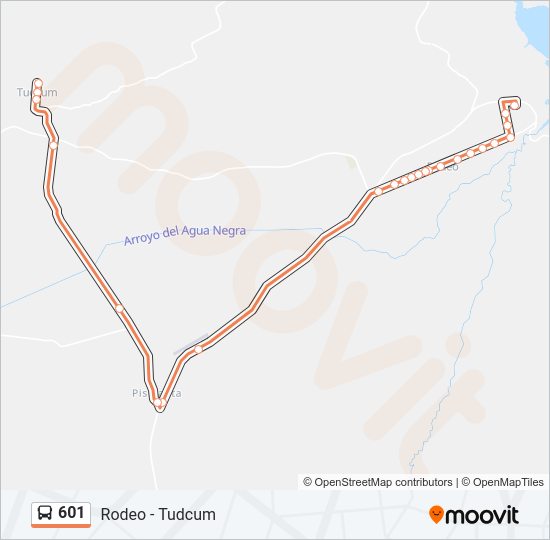 Mapa de 601 de autobús