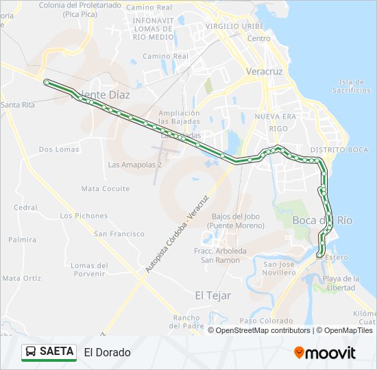 Mapa de SAETA de autobús
