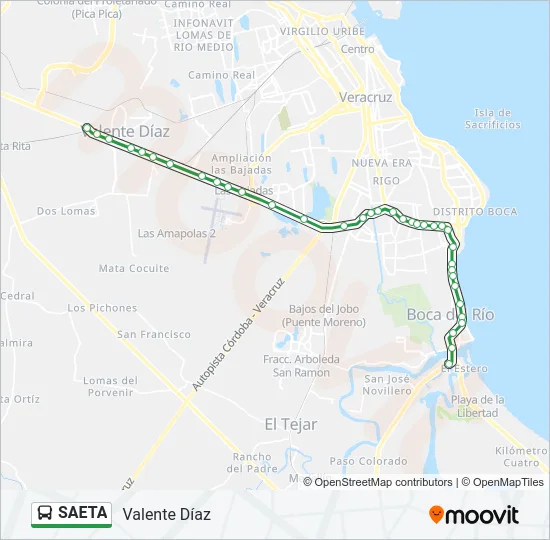 SAETA Bus Line Map