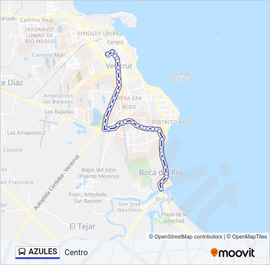 AZULES Bus Line Map
