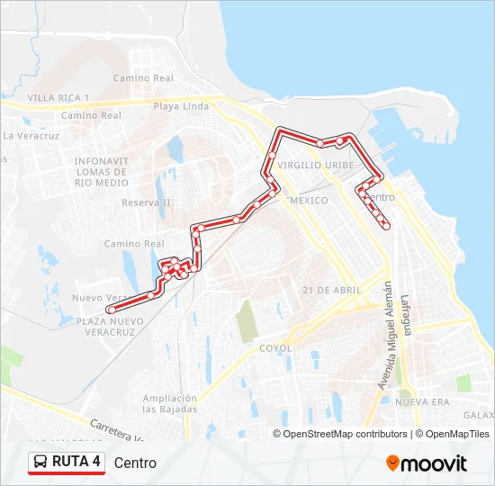 RUTA 4 Bus Line Map