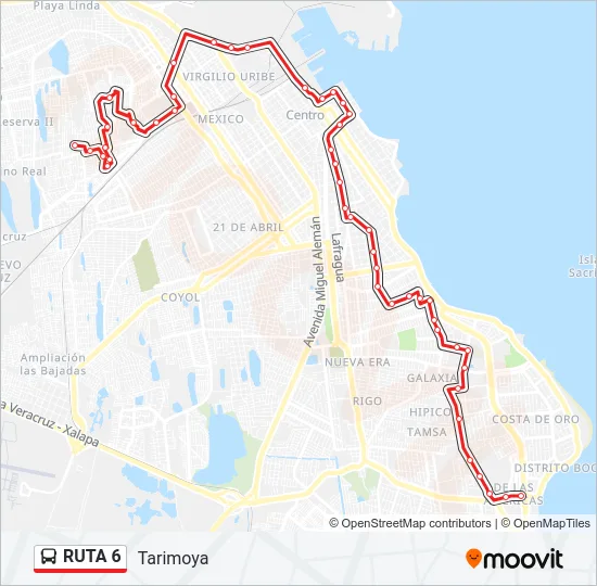 RUTA 6 Bus Line Map