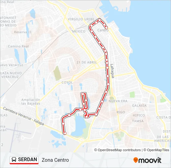 SERDAN Bus Line Map