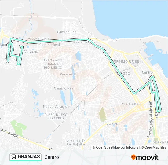 GRANJAS Bus Line Map