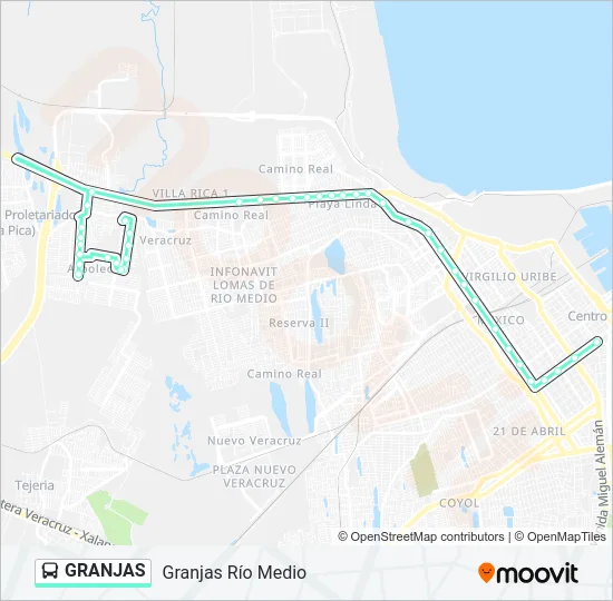 GRANJAS Bus Line Map