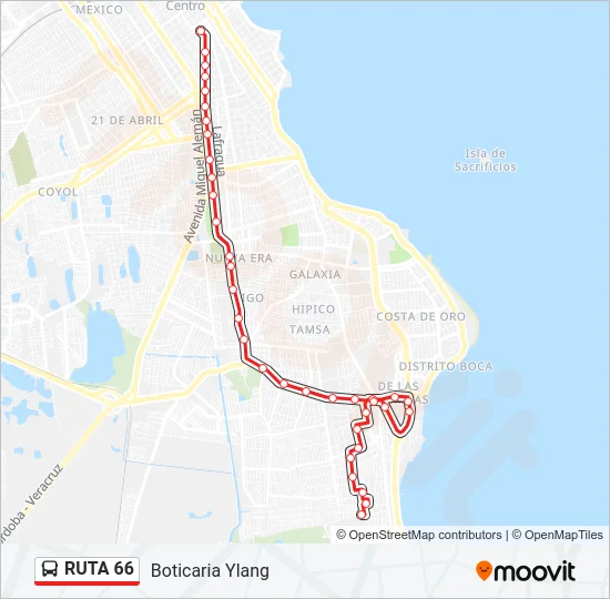 RUTA 66 Bus Line Map