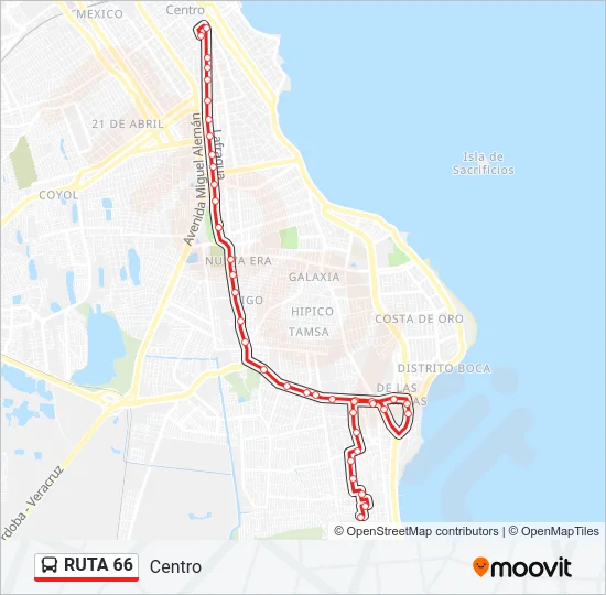 RUTA 66 Bus Line Map