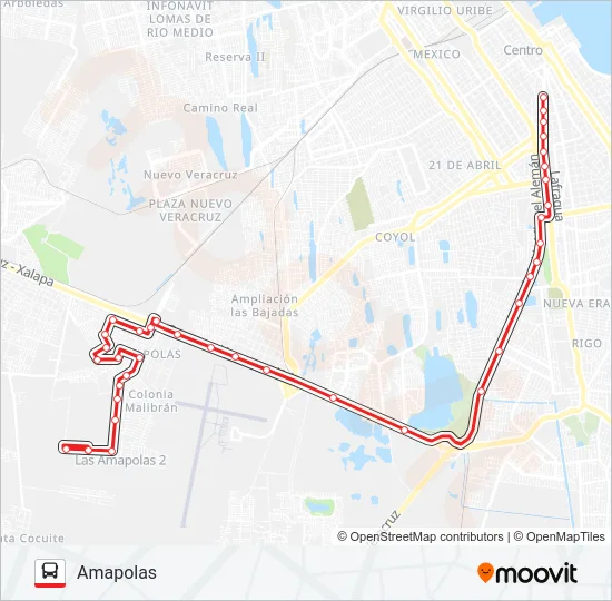 AMAPOLAS Bus Line Map