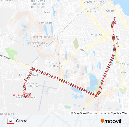 Mapa de AMAPOLAS de autobús