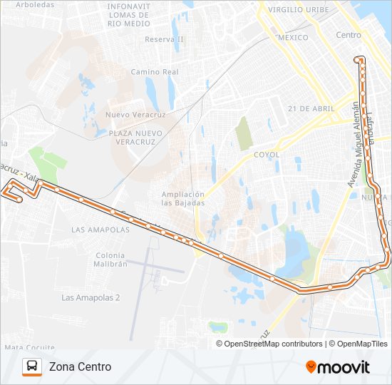 Mapa de PROGRESO de autobús