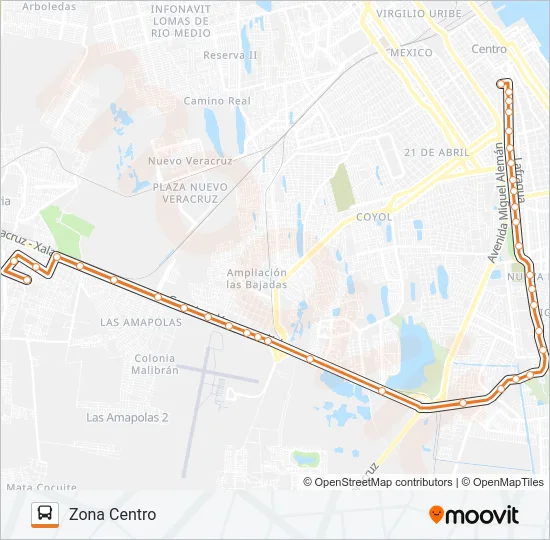 PROGRESO Bus Line Map