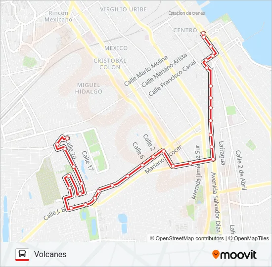 VOLCANES Bus Line Map