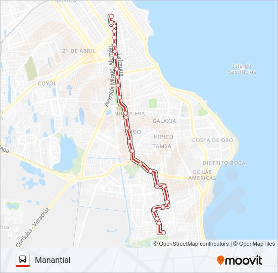 MANANTIAL Bus Line Map