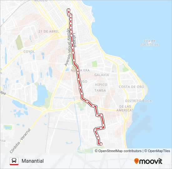 MANANTIAL Bus Line Map