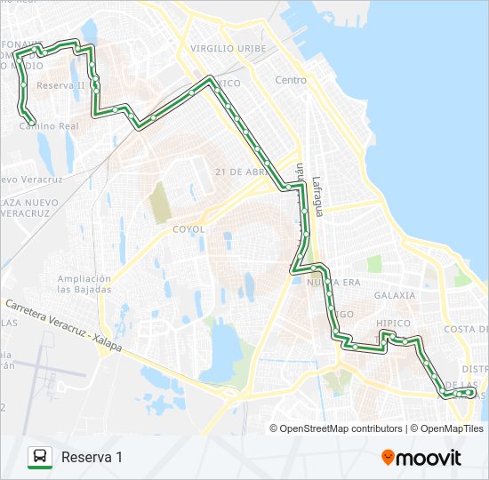 RESERVA 1 Bus Line Map