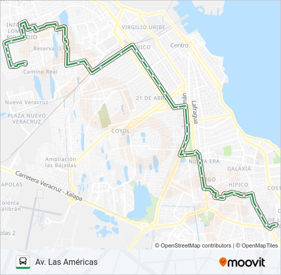 Mapa de RESERVA 1 de autobús
