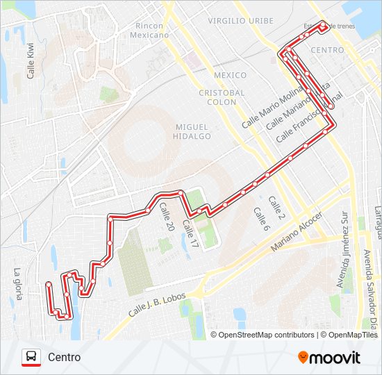 DOS CAMINOS Bus Line Map