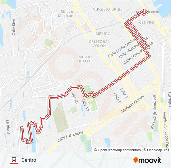 DOS CAMINOS Bus Line Map