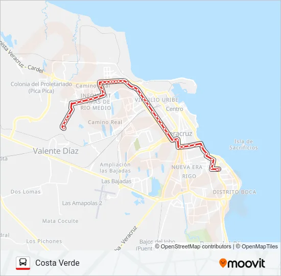 BOLÍVAR ROJO Bus Line Map
