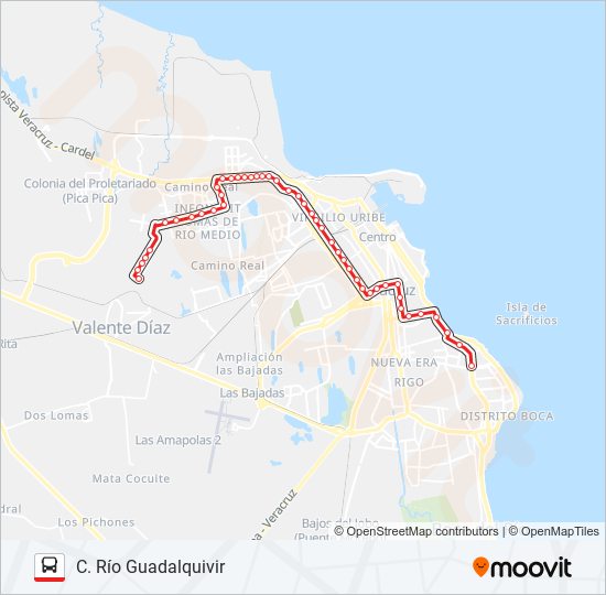 BOLÍVAR ROJO bus Line Map