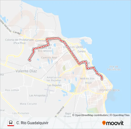 BOLÍVAR ROJO Bus Line Map