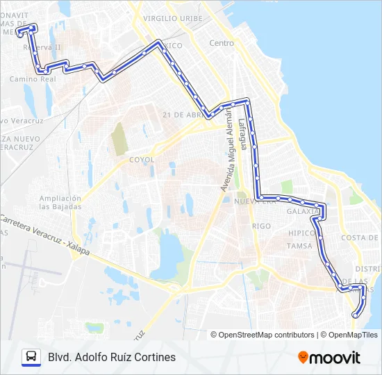 RESERVA 2 Y 3 Bus Line Map