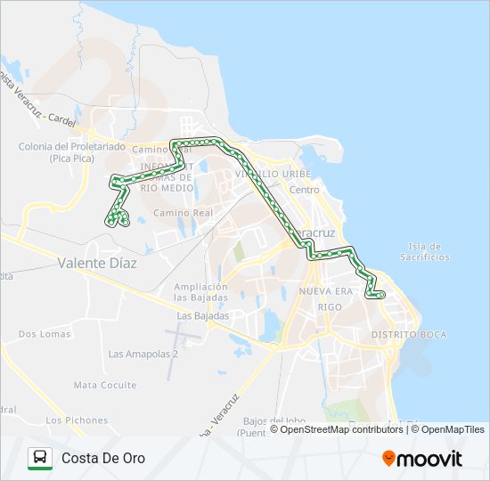 Mapa de BOLÍVAR NARANJA de autobús