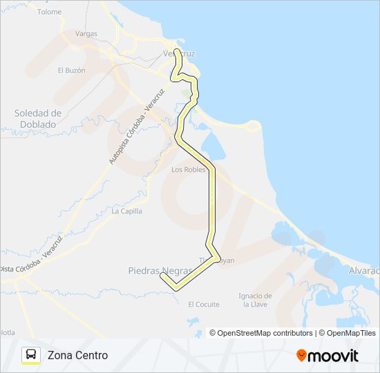Mapa de RUTA DEL CAMBIO de autobús