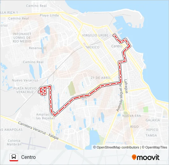 POCHOTA - CENTRO Bus Line Map
