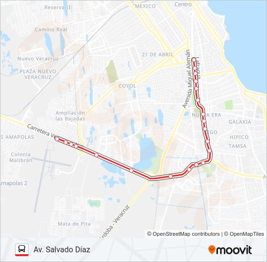 Mapa de BAJADAS BOTICARIA de autobús