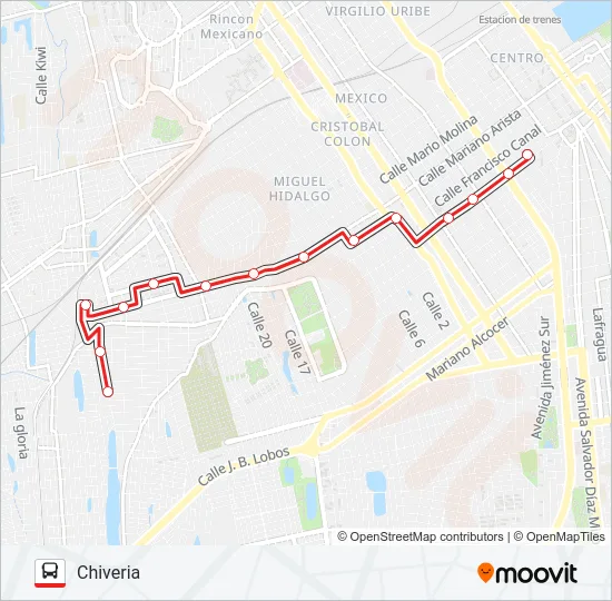 CHIVERIA - ARISTA Bus Line Map