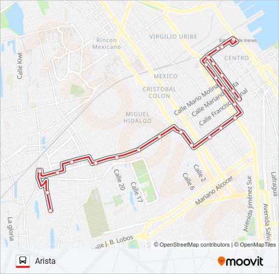 CHIVERIA - ARISTA bus Line Map