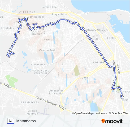 GALAS - MATAMOROS Bus Line Map