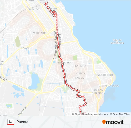 PALMITAS - PUENTE Bus Line Map