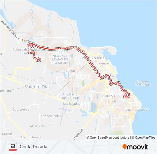 Mapa de BOLÍVAR CAMPANARIO de autobús