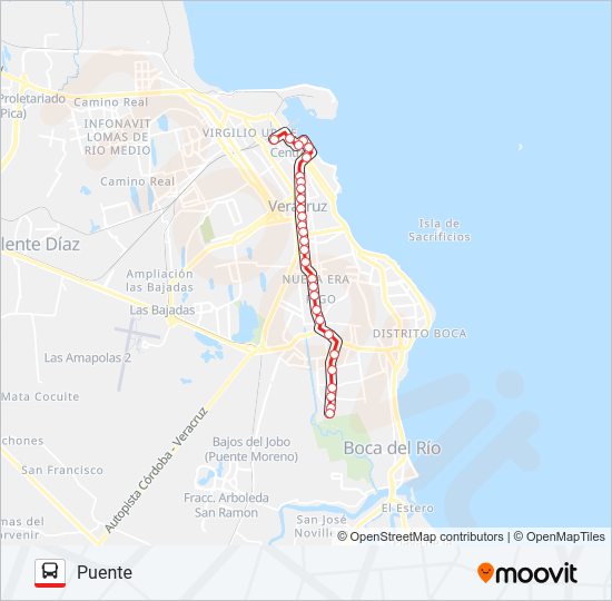 Mapa de CARRANZA -  PUENTE de autobús