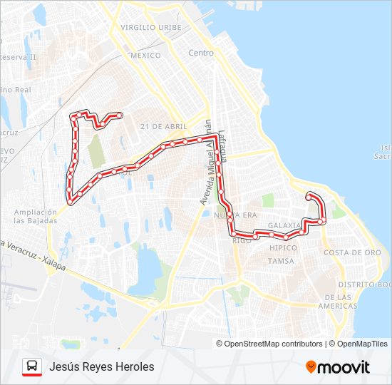 Mapa de COMERCIAL MEXICANA de autobús