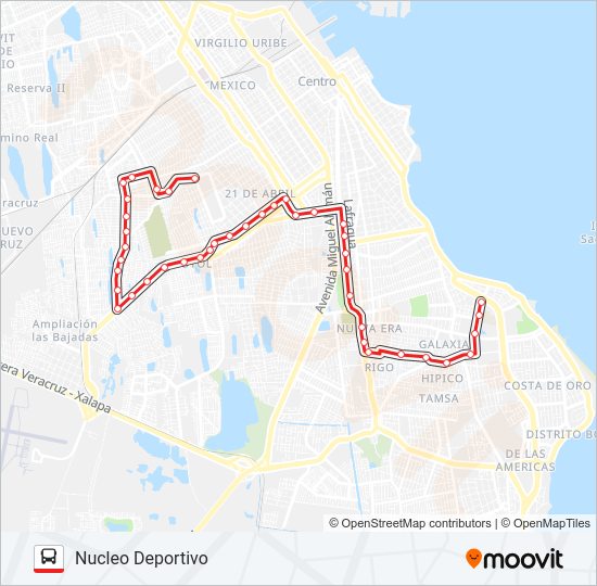 Mapa de COMERCIAL MEXICANA de autobús