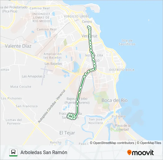 ARBOLEDAS SAN RAMÓN Bus Line Map